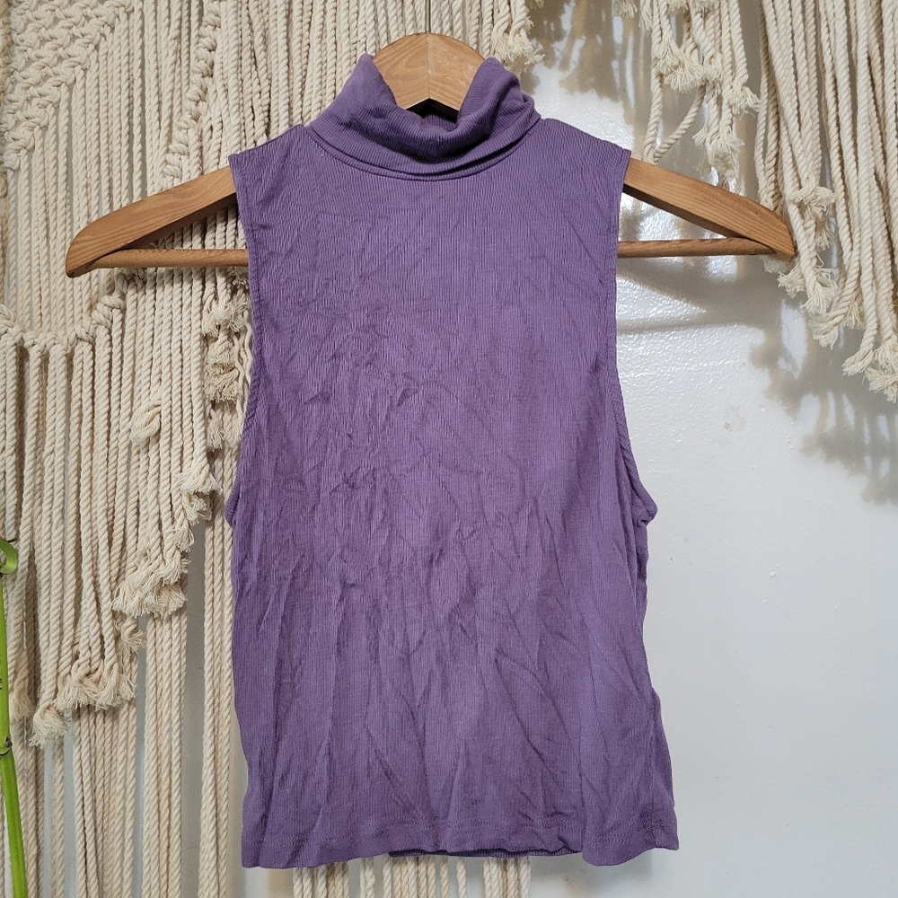 Aritzia Sunday Best Purple Turtleneck Tank Small